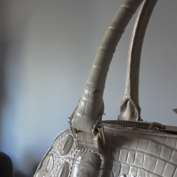 BRAHMIN HUDSON CREAM/GRAY SATCHEL - Picture 7 of 13